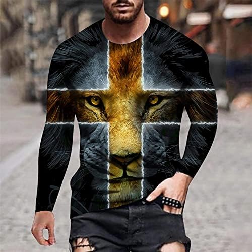 XXBR Mens Yenilik T-Shirt Uzun Kollu İsa Çapraz İnanç Rahat Spor Tee Moda Hıristiyan Çapraz Grafik Baskı Üstleri erkek Giyim T-Shirt