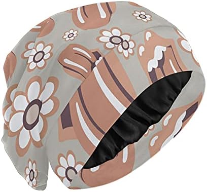 Kafatası Kap Uyku Kap Çalışma Şapka Bonnet Beanies Kadınlar için Dudaklar Çiçek Sonbahar Cadılar Bayramı Şükran Günü Uyku Kap Çalışma