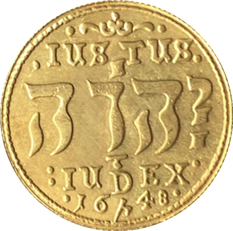 1648 Danimarka Paraları Bakır Altın Kaplama Antika Paralar Yabancı Hatıra paraları Paraları El Sanatları
