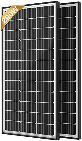 JJN 200 Watt güneş panelı 2 Paket 100 Watt güneş panelleri kiti ile 20A Güneş şarj regülatörü,8 Adet Z Braketi Tekne, Karavan, RV ve