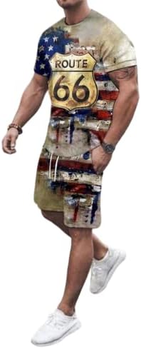 GAEIOWSS Yeni erkek Kısa Setleri Kıyafetler 2 Parça Yaz Eşofman Kısa Kollu Gömlek ve şort takımı Rahat Spor Takım Elbise