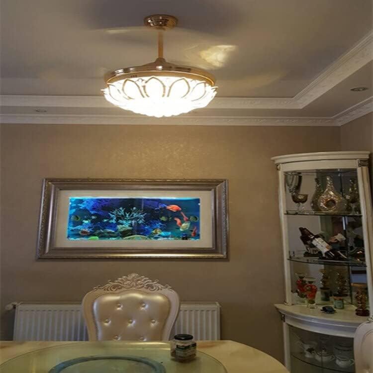 Kristal Görünmez tavan vantilatörü lamba Moda Modern Elektrikli Fan Tavan led ışık karartma Oturma Odası Yemek Odası ventilador de