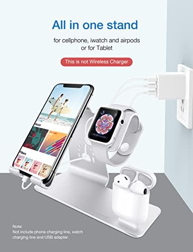 Bestand 3 in 1 Standı Tutucu iphone cep telefonu telefonu iWatch Apple Watch ve şarj standı İstasyonu Airpods için Sadece (Patentli,