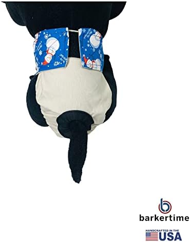 Barkertime Mutlu Kardan Adam Frosty Krem Premium Su Geçirmez Köpek Bezi, XXL, Kuyruk Deliği Olmadan-Made in USA