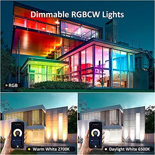 Novostella Akıllı LED sel ışık açık 50W RGB + CW, Ayarlanabilir Beyaz 2700K-6500K, Peyzaj projektörler APP Kontrolü, Cadılar Bayramı