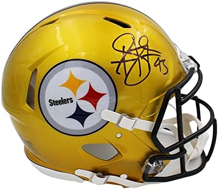 Troy Polamalu İmzalı Pittsburgh Steelers Speed Otantik Flaş NFL Kaskı - İmzalı NFL Kaskları