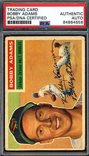 Bobby Adams PSA DNA'sı 1956 Topps İmzasını İmzaladı-Beyzbol Slabbed İmzalı Kartlar