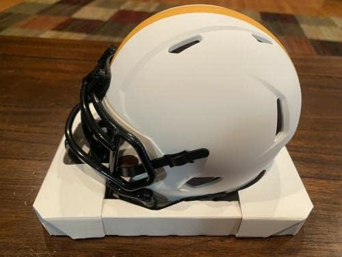 Najee Harris İmzalı Pittsburgh Steelers Ay Tutulması Mini Kask Fanatikleri-İmzalı NFL Kaskları