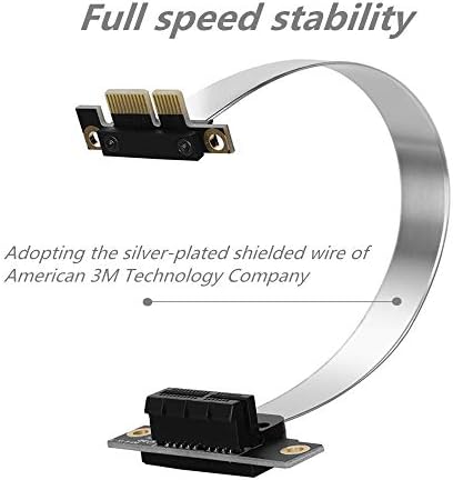 PCI-E PCI Express 1X Genişletici Uzatma Kablosu, Gümüş Kaplama Kalkan Katlanabilir, Tam Hızlı, Kararlı, Kayıpsız Sinyal (5 cm)