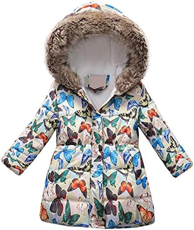 Bebek Çocuk Kız Kış Kalın Sıcak Kapşonlu Rüzgar Geçirmez Dış Giyim Ceket Elbise Ceket 4t Mont Kız için