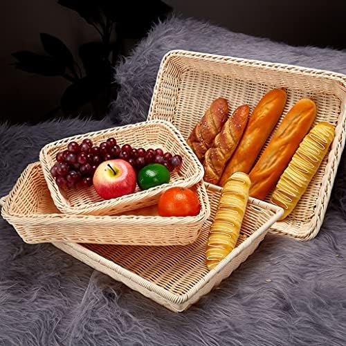 GUİNJO 5 Paket Ekmek Sepetleri, İstiflenebilir Oval Meyve Sepetleri Gıda Servis Tutucular Sebze, Ev, Mutfak, Restoran, Açık