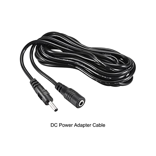 Rebower DC Tel Güç kablosu dönüştürücü (adaptörlü), [Monitör CCTV LED Şerit ışığı için] - 1.35 mm x 3.5 mm / 3 Metre / Siyah