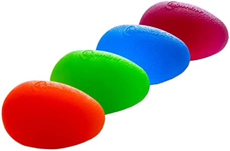 Eggsercizer El Egzersiz Direnç seviyeleri ile 4 Parça Set 1 Her Turuncu XSoft Yeşil yumuşak Mavi Orta Mor Firma El terapisi ve kavrama