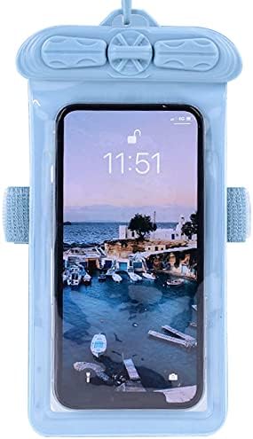 Vaxson telefon kılıfı ile Uyumlu Moto Motorola Kenar lite Su Geçirmez Kılıfı Kuru Çanta [Ekran Koruyucu Film] Mavi