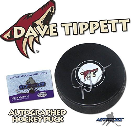 DAVE TİPPETT, ARİZONA COYOTES Puck w/coa'yı İmzaladı - YENİ 2-İmzalı NHL Diskleri