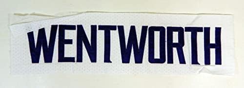 2014 Minnesota Vikings Austin Wentworth 72 Oyun Kullanılmış Beyaz İsim Plakası DP14708-NFL Oyun Kullanılmış Stadyum Ekipmanı