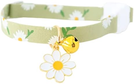 Grebest Yavru Yaka Mini Çan Tasarım Dekoratif 4 Stilleri Sevimli Ayçiçeği Kedi Yavru Yaka Günlük Giyim için Yeşil S