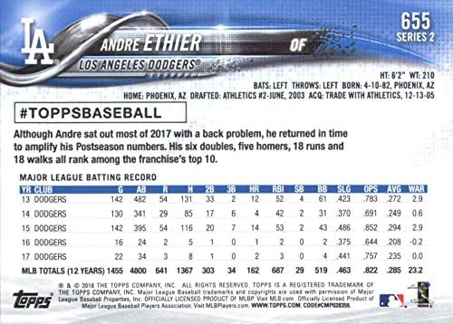 2018 Topps Serisi 2 655 Andre Ethier Los Angeles Dodgers Beyzbol Kartı-GOTBASEBALLCARDS