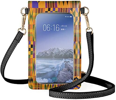 CLOHOMIN Afrika Tribal Desen Kadın Dokunmatik Ekran Bileklik Çanta Güneybatı Tarzı Hafif Kayış Cüzdan kılıf çanta Çanta Smartphone