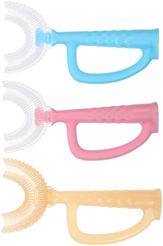 Sağlıklı 3 adet Çocuk U Şeklinde Diş Fırçaları Manuel Diş Fırçaları Temizleme Fırçaları Diş Fırçaları