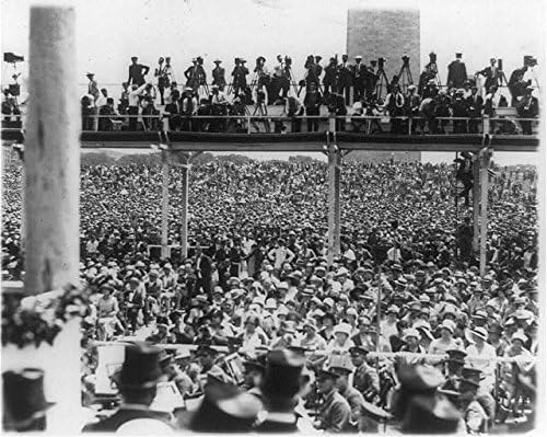 Tarihselfindings Fotoğraf: Kalabalık Toplandı, Washington Anıtı Alanları, Charles Lindbergh,Washington DC, 1927