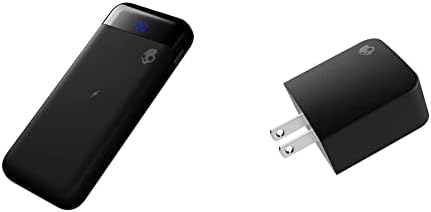 Skullcandy Stash Yakıt 10000 mAh Taşınabilir Şarj Cihazı, Kablosuz Şarj Güç Bankası Siyah ve Düzeltme Hızlı AC Adaptörü ile Çift USB