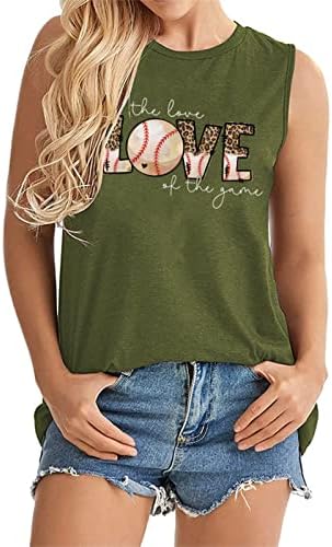 Beyzbol tankı Üstleri Kadınlar için Aşk Mektubu Baskı Yelek Gömlek Kaşkorse Kolsuz Tişört Komik Sevimli Grafik Baskı Tee Kırpma Üst