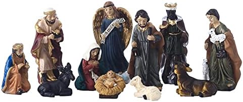 Besokuse 11 adet Doğuş Figürinler Set / Noel Reçine İsa Doğum Süslemeleri / Noel Dekorasyon için Doğuş Yemlik Sahne Figürinler