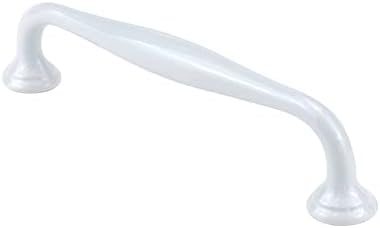 Meprotal 12 adet Mutfak dolap kolları Alüminyum Beyaz Çekmece Çeker 5.8 İnç Dresser Dolap Kapı Kolları Dolap Donanım 128mm / 5 Delik