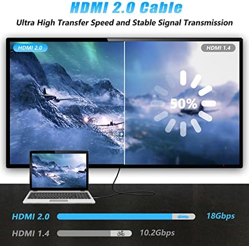 DGODRT 2 ın 4 Out HDMI anahtar ayırıcı 4K@60Hz + HDMI 2.0 Kablosu 5FT 4K@60Hz (2 Adet)