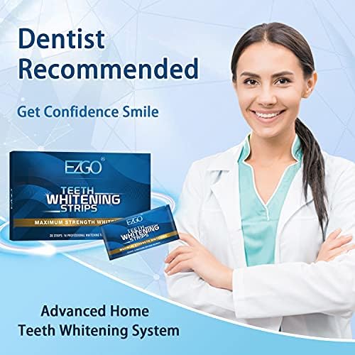 EZGO Diş Beyazlatma Şeritleri, 28 Hassas Olmayan Beyaz Şeritler Diş Beyazlatma Kiti, 14 Takım Diş Beyazlatma için Hızlı Sonuç Veren