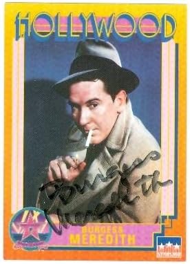 Burgess Meredith imzalı ticaret kartı (Mickey Rocky Fareler ve Erkekler) 1991 Hollywood Şöhret Kaldırımı 33-TV Ticaret Kartları