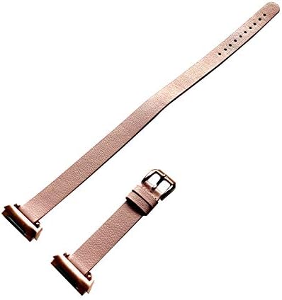 NİCKSTON Pembe Çift Wrap Deri Band Fitbit İyonik Smartwatch ile Uyumlu Etrafında İki Kez Bilek Yumuşak Zarif Kayış Bilezik (1. Gümüş