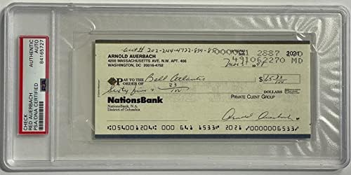 Red Auerbach Kişisel Çek İmzaladı (PSA Authentic) - NBA İmzaları Kesti