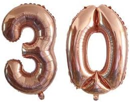 30th Doğum Günü Süslemeleri Kadınlar için Gül Altın Kirli 30 Balonlar onun için 30 Parti Malzemeleri (8 adet)
