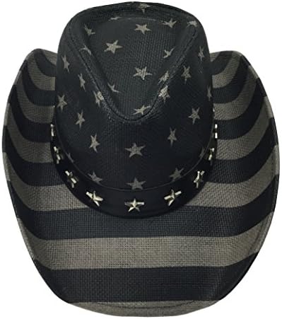 grinderPUNCH Amerikan Bayrağı ABD Kovboy Şapkası-Erkekler ve Kadınlar-Siyah Gri
