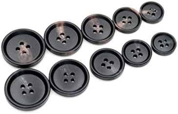 20 / Set Siyah Yuvarlak Reçine Düğme Kravat Boyalı 4 Delik Zanaat El Yapımı Dikiş Snaps DIY Aksesuarları (20mm, kahverengi)