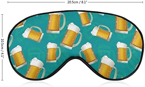 Bira kupası Desen Komik Uyku Göz Maskesi Yumuşak Körü Körüne Göz Kapağı Ayarlanabilir Kayış ile Gece Siperliği Erkekler Kadınlar için