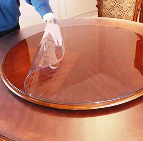 FERCLA yuvarlak şeffaf plastik masa örtüsü masa koruyucu mobilya daire kapak vinil su geçirmez PVC su ısıya dayanıklı yemek masası