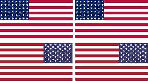 SecurePro Ürünleri - 2 Set - Büyük 4 x 6 Dikdörtgen Amerika Birleşik Devletleri Amerikan Bayrağı Çıkartma Etiketleri; Üstün Kaliteli