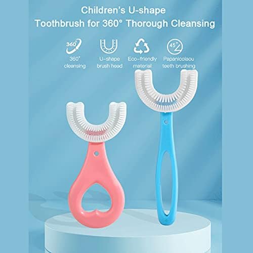 Lookatool Temizleme 360° Diş Fırçası Kapsamlı U Şeklinde çocuk Manuel Diş Fırçaları Hassas Dişler (A, Bir Boyut)