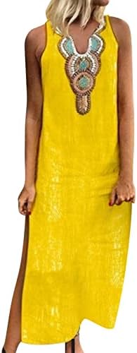 YALFJV Casual Mini Elbise Kadın Moda Baskı Kolsuz Gevşek V Boyun Düğme Up Pileli Artı Boyutu Kadınlar ıçin Zarif Elbiseler
