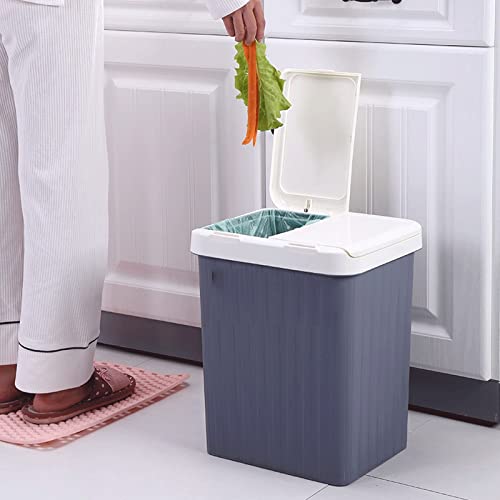 YAĞSIZ çöp tenekesi Banyo sıralama çöp tenekesi ev kuru ve ıslak ayırma Plastik çöp tenekesi Ofis basınç halkası Kağıt sepeti (Renk: