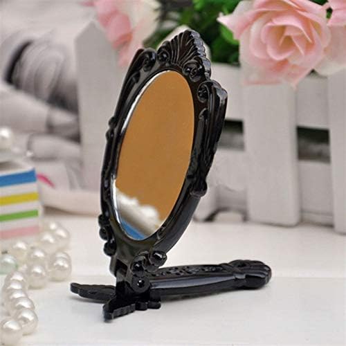 FXLYMR Masaüstü makyaj aynası güzellik aynası Yeni Klasik Moda Siyah Kelebek Katlanabilir Kolu Kozmetik Aynalar Kızlar Küçük Yuvarlak