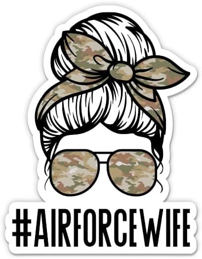 Hava Kuvvetleri Eşi Airforcewife Sticker-5 laptop etiketi - Su Geçirmez Vinil Araba, Telefon, Su Şişesi-Hava Kuvvetleri Eşi Çıkartması