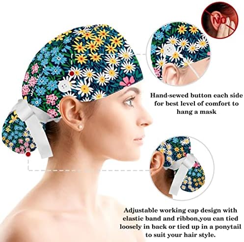 Asaile Çiçekler Krizantem Cerrahi Kapaklı Düğmeli / Uzun Saçlar için Fiyonklu Saç Tokası