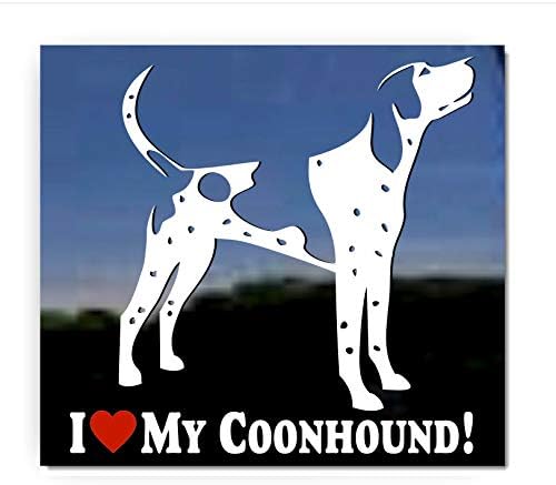 Rakun köpeğimi seviyorum! / Bluetick Coonhound Vinil Köpek Çıkartması Oto Kamyon Tablet laptop etiketi