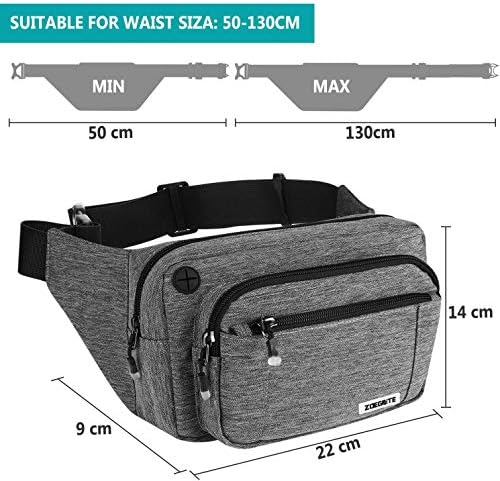 Zoegate Bel paket çantası fanny Paketi Erkekler ve Kadınlar için Kalça bel çantası Açık Havada Egzersiz için Ayarlanabilir Kayış ile