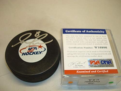 Joe Pavelski İmzalı Takım ABD Hokey Diski İmzalı PSA / DNA COA 1C İmzalı NHL Diskleri