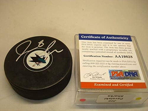 Joe Pavelski İmzalı San Jose Köpekbalıkları Hokey Diski İmzalı PSA / DNA COA 1C İmzalı NHL Diskleri
